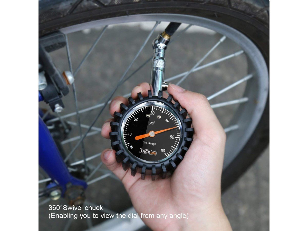 TACKLIFE TPS02S Tire Pressure Gauge, 60PSI Heavy Duty Mechanical Tire