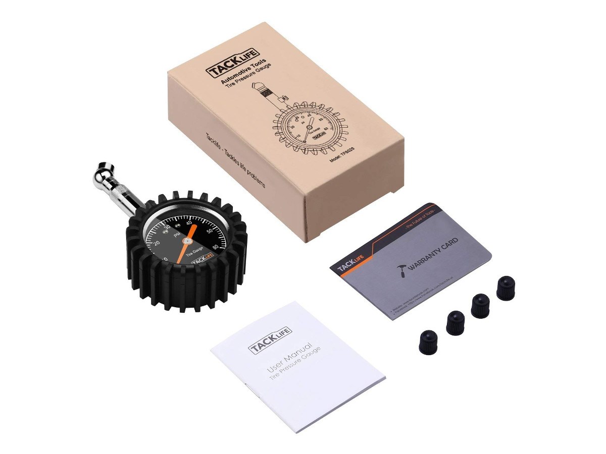 TACKLIFE TPS02S Tire Pressure Gauge, 60PSI Heavy Duty Mechanical Tire