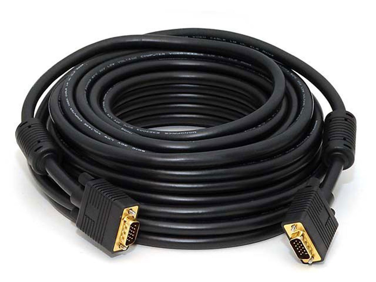 Monoprice 50ft Super VGA M/M CL2 Rated (For In-Wall Installation) Cable  with Ferrites (Gold Plated)
