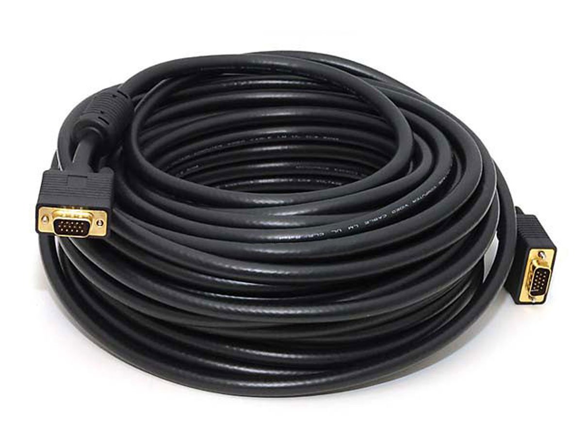 35Ft Super VGA M/M CL2 Rated Gold Plated For In-Wall Installation Cable w/ Ferrites 