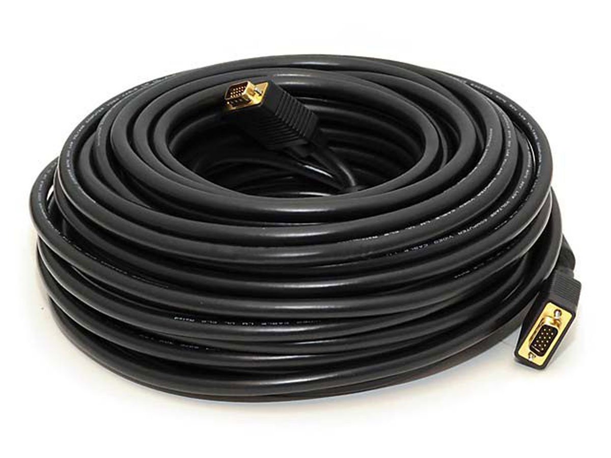 Monoprice 100ft Super VGA M/M CL2 Rated (For In-Wall Installation) Cable With Ferrites (Gold Plated)