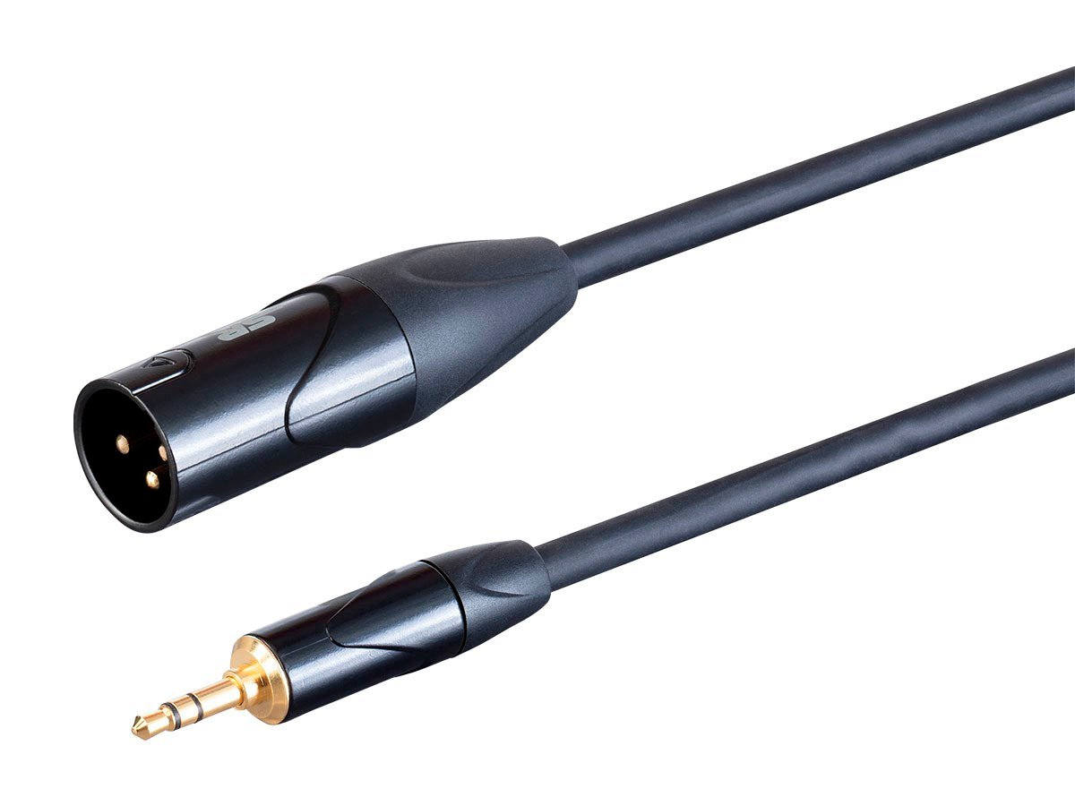 Stage Right by Monoprice On Tour Cables - XLR Male to 1/8in TRS Male Connector, 24AWG, Black, 3ft - main image