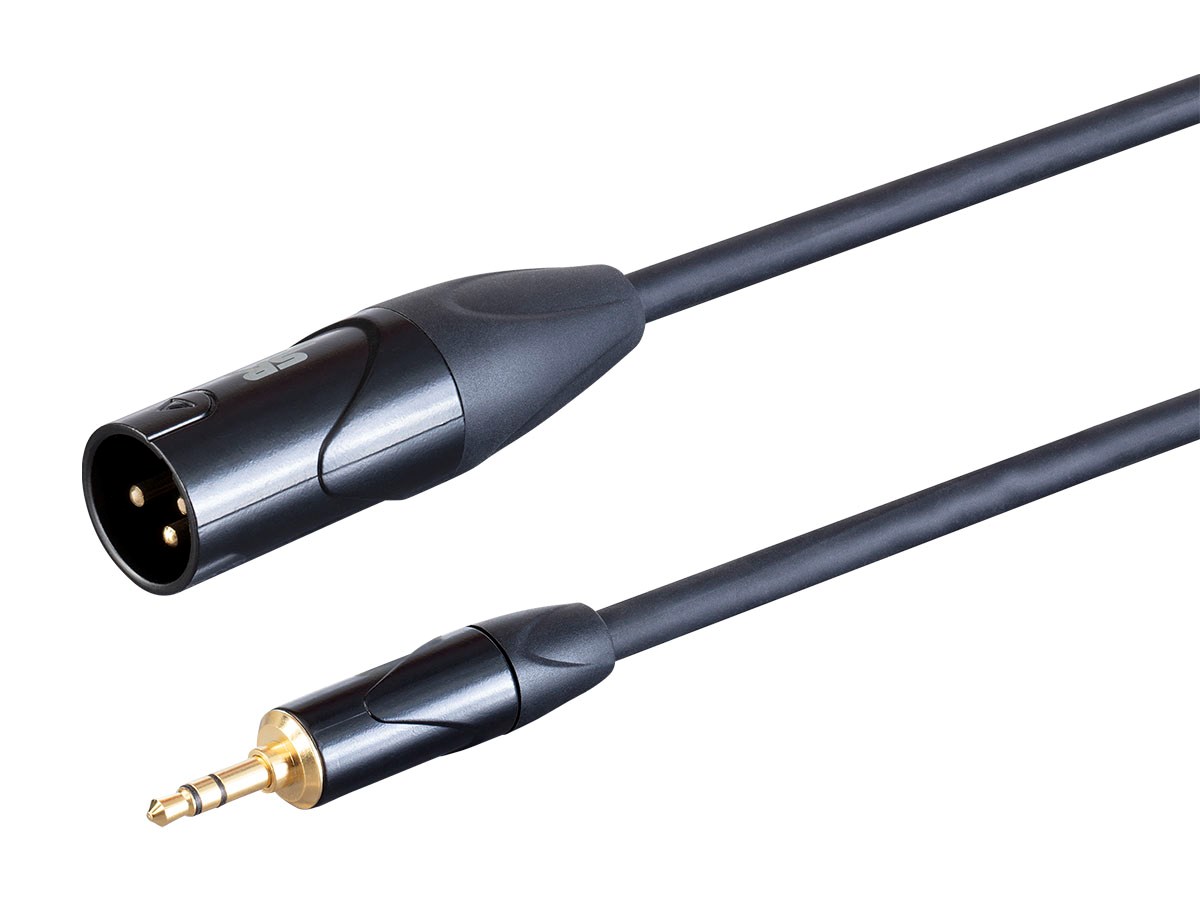 Stage Right by Monoprice On Tour Cables - XLR Male to 1/8in TRS Male Connector, 24AWG, Black, 6ft - main image