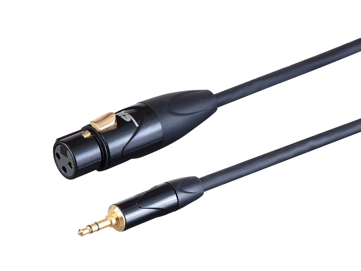 Stage Right by Monoprice On Tour Cables - XLR Female to 1/8in TRS Male Connector, 24AWG, Black, 3ft - main image