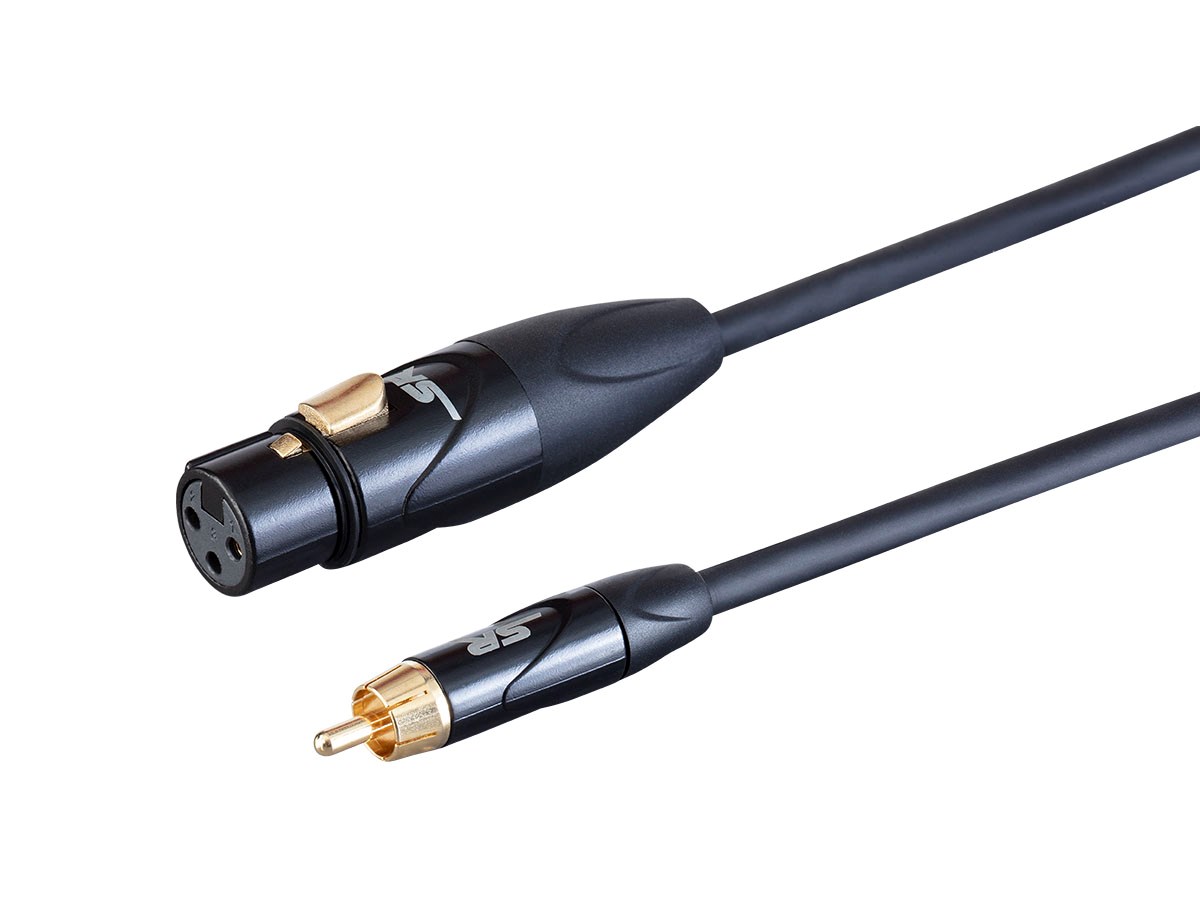 Stage Right by Monoprice On Tour Cables - XLR Female to RCA Male, 24AWG, Black, 3ft - main image
