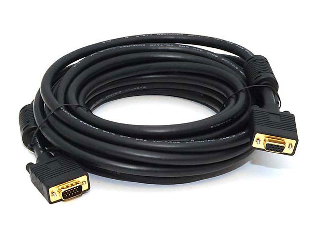 Monoprice 25ft Super VGA M/F CL2 Rated (For In-Wall Installation) Cable with Ferrites (Gold Plated) - main image