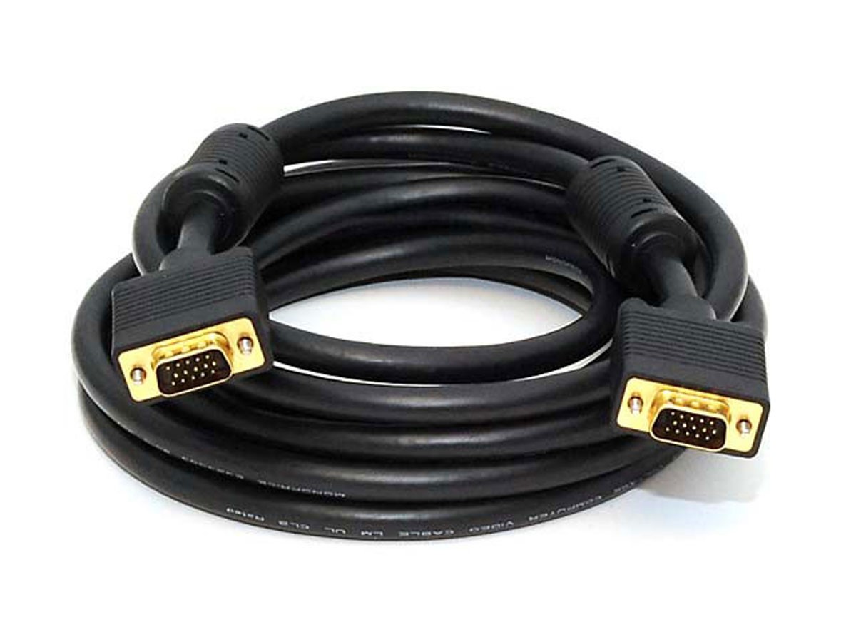 Monoprice 15ft Super VGA M/M CL2 Rated (For In-Wall Installation) Cable With Ferrites (Gold Plated)