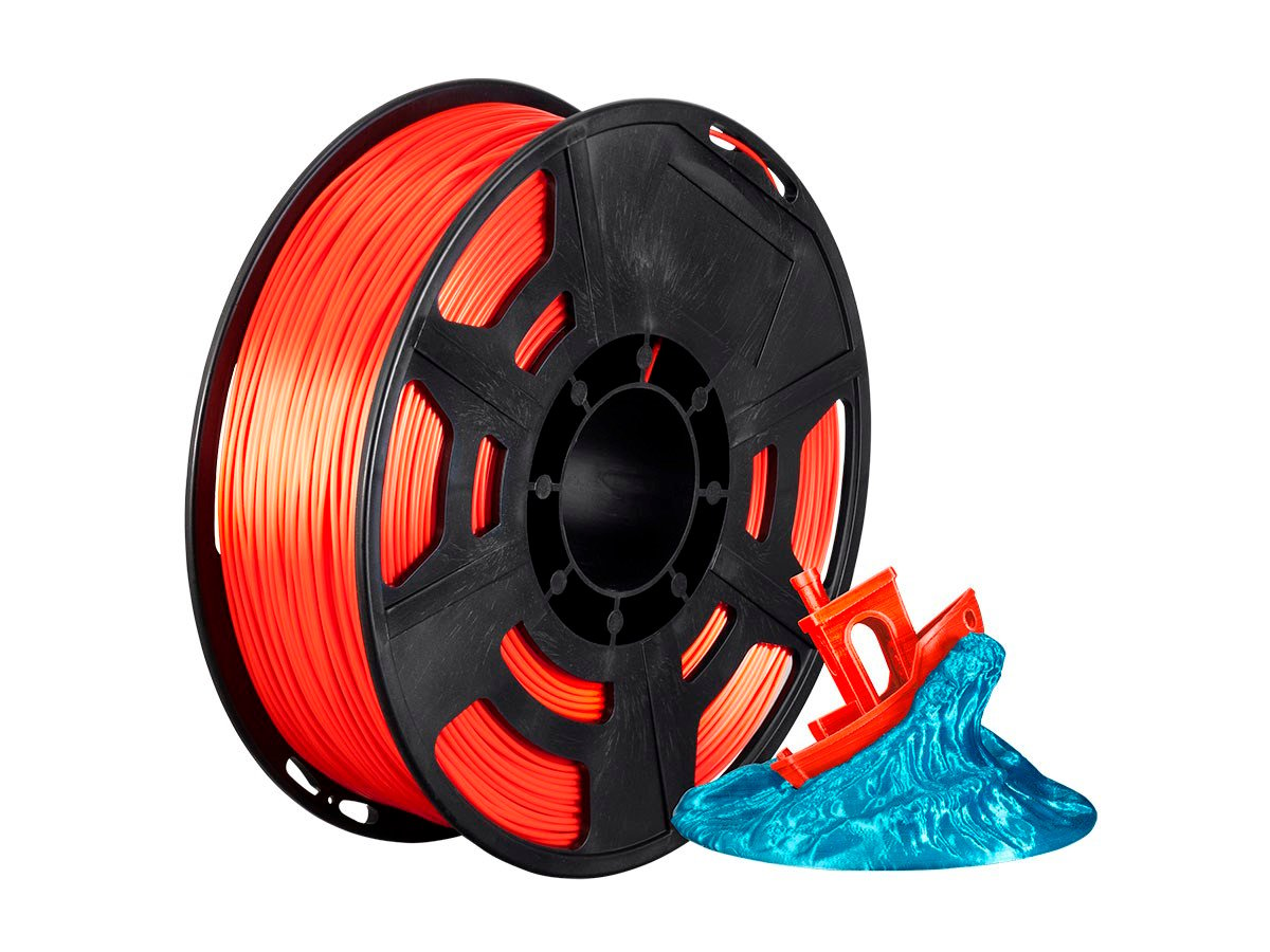 Monoprice Hi-Gloss 3D Printer Filament PLA 1.75mm 1kg/spool, Orange Red ... - 362811