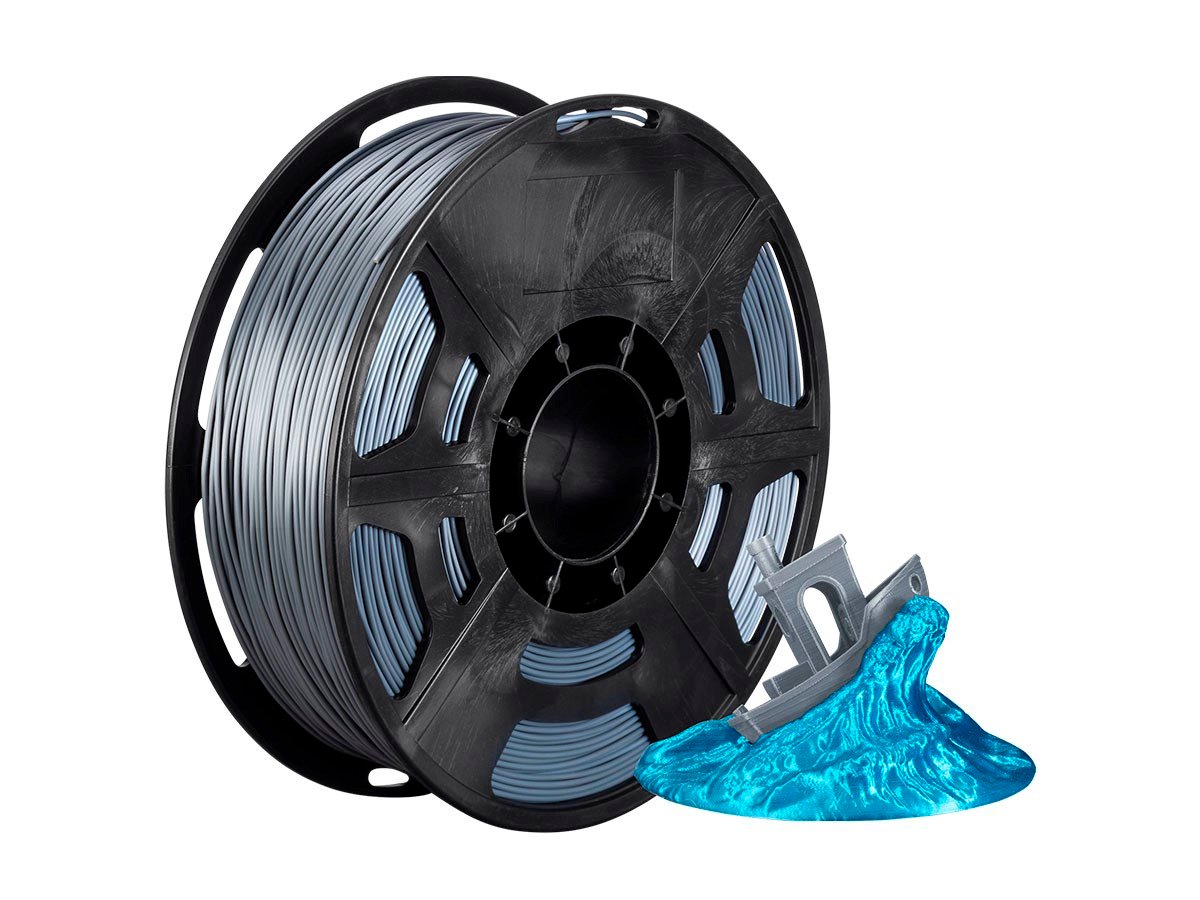 Monoprice Hi-Gloss 3D Printer Filament PLA 1.75mm 1kg/spool, Gray - main image