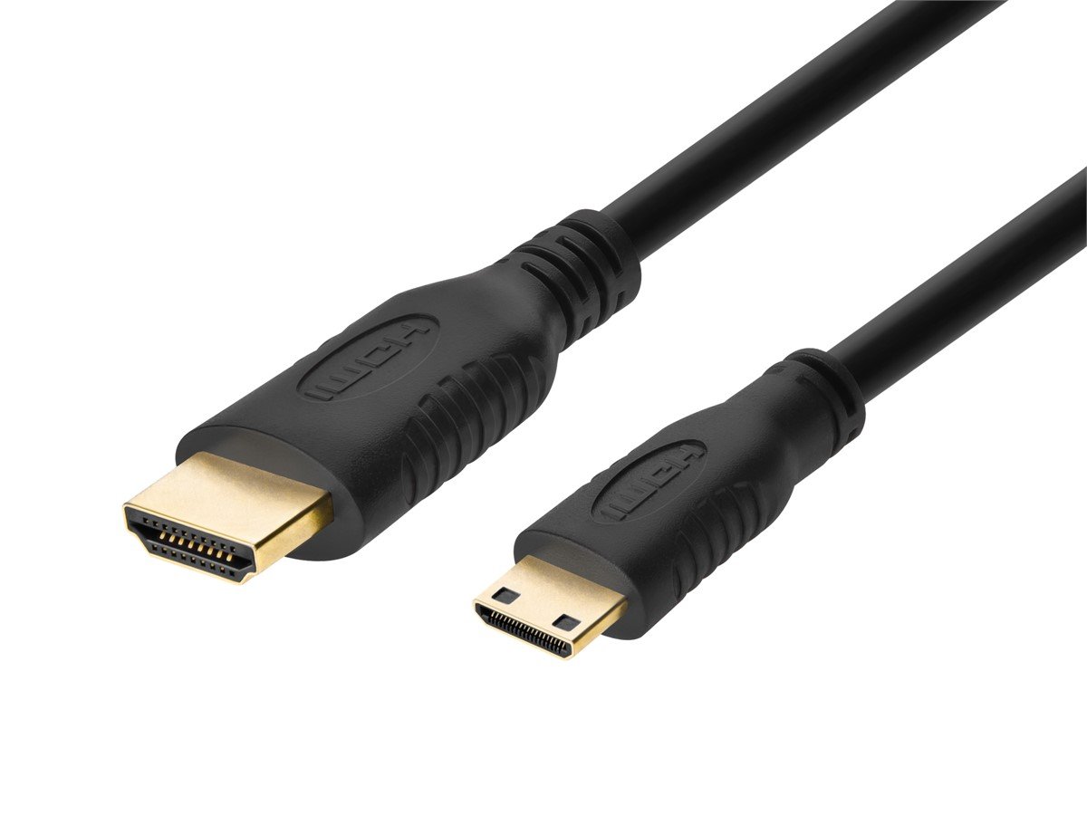 Monoprice High Speed HDMI Cable with HDMI Mini Connector -4K@60Hz HDR 18Gbps YCbCr 4:4:4 30AWG 6ft Black - main image