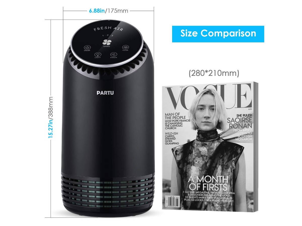 PARTU Air Purifier- Silent Hepa Air Purifiers for Home- Removes 99.97%