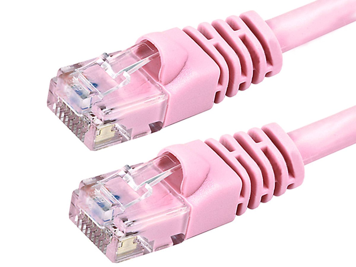 Vaster SKU Not CCA wire 100% Copper UL/ETL 24Awg wire RJ45 Snagless Straight Patch Cable Cat5e 350Mhz Patch Cable PINK 20676 20 Ft / 20 Pcs / Pack 