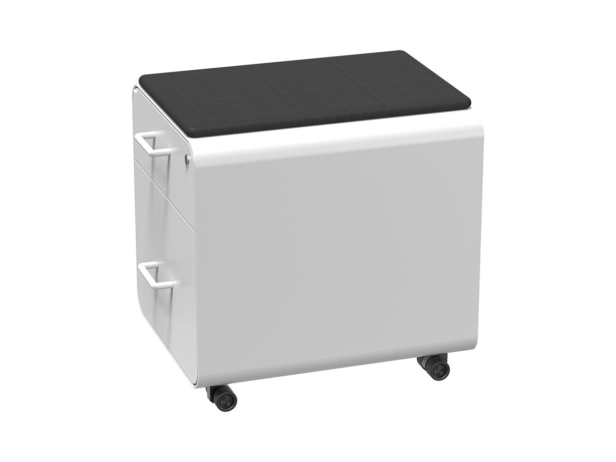 Black Monoprice Round Corner 2-Drawer File Cabinet Lockable With Seat Cushion 