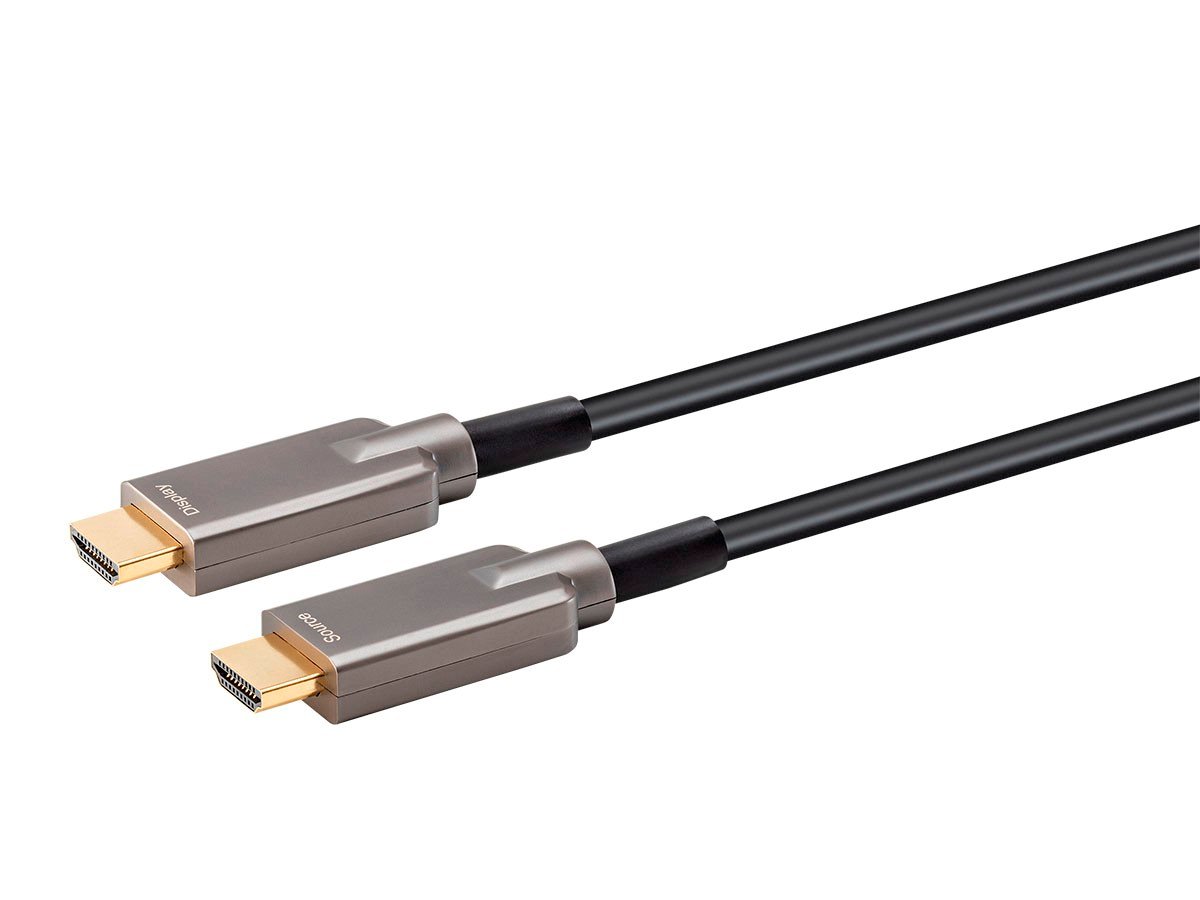 Monoprice 4K SlimRun AV High Speed HDMI Cable 50ft - Outdoor Rated AOC 18Gbps Armored Black - main image