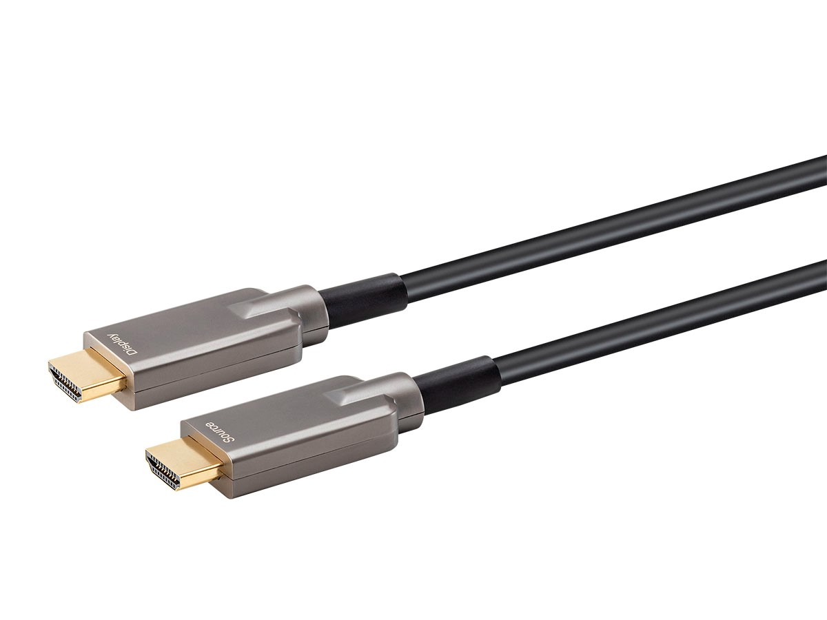 Monoprice 4K SlimRun AV High Speed HDMI Cable 225ft - Outdoor Rated AOC 18Gbps Armored Black - main image