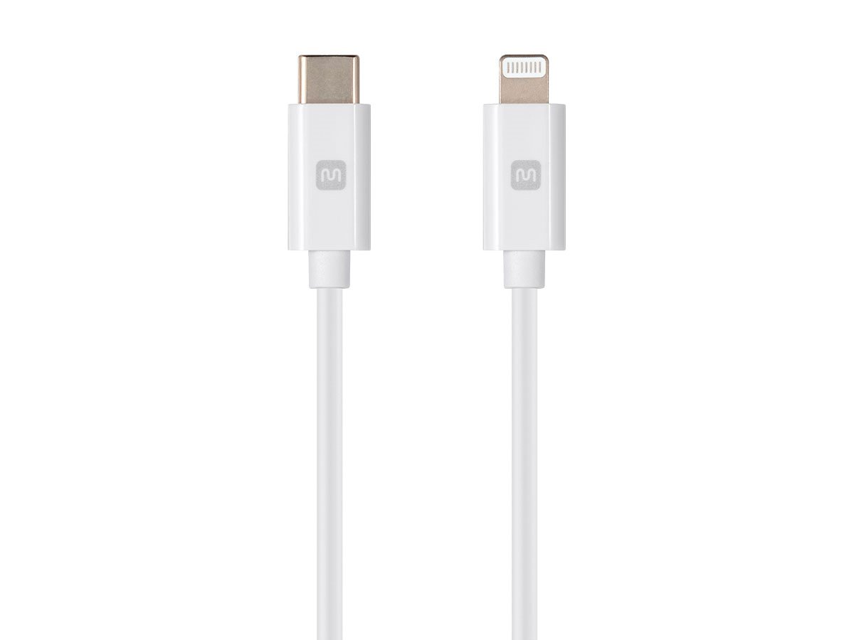 Monoprice Essential Apple MFi Certified Lightning To USB-C Charging Cable - 1.5ft, White