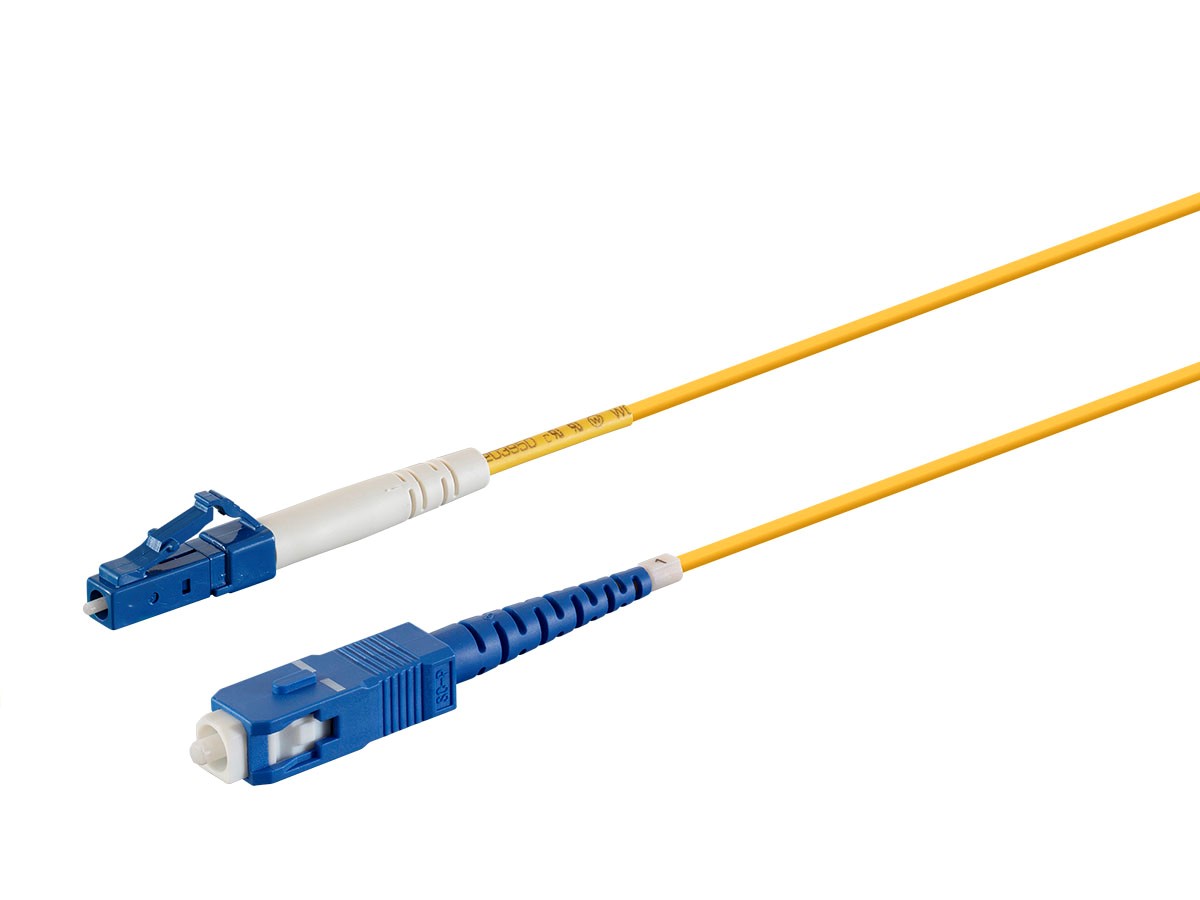 Monoprice Single Mode Fiber Optic Cable Lc Sc 9 125 Type Simplex Yellow 7m Monoprice Com