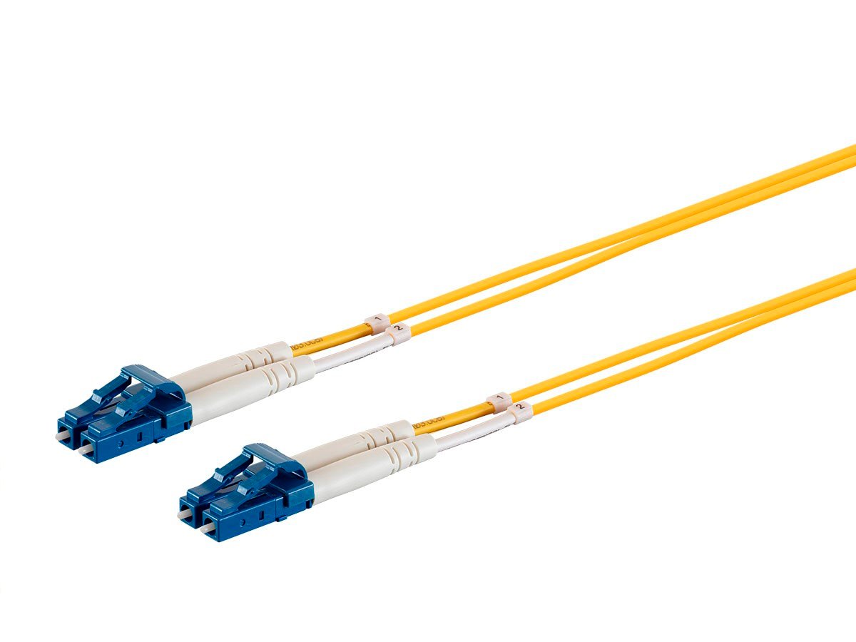 Monoprice Single-Mode Fiber Optic Cable - LC/LC, 9/125 Type, Duplex, Yellow, 2m