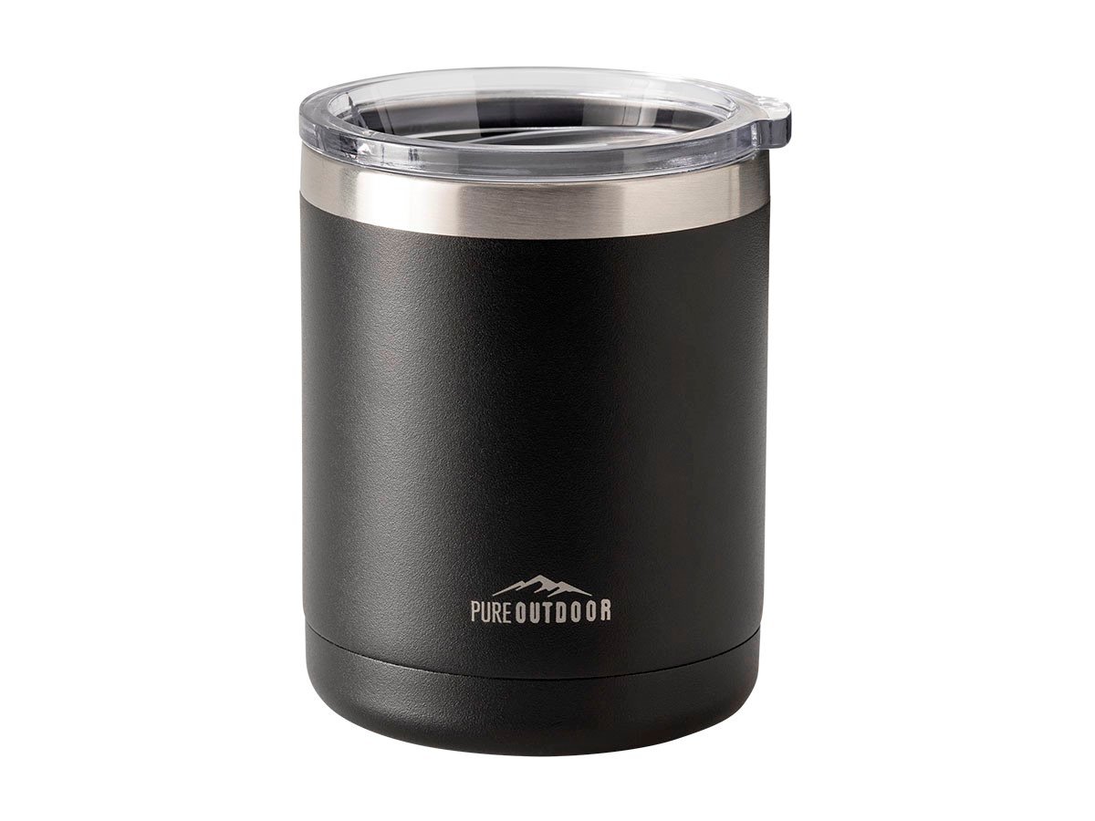 Pure Outdoor by Monoprice Lowball Tumbler, Black 10 fl. oz. - main image