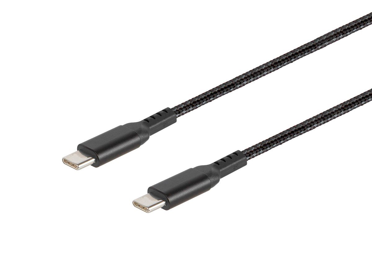 Monoprice Stealth Charge and Sync USB 2.0 Type-C to Type-C Cable, Up to 5A/100W, 3ft, Black, 3-Pack