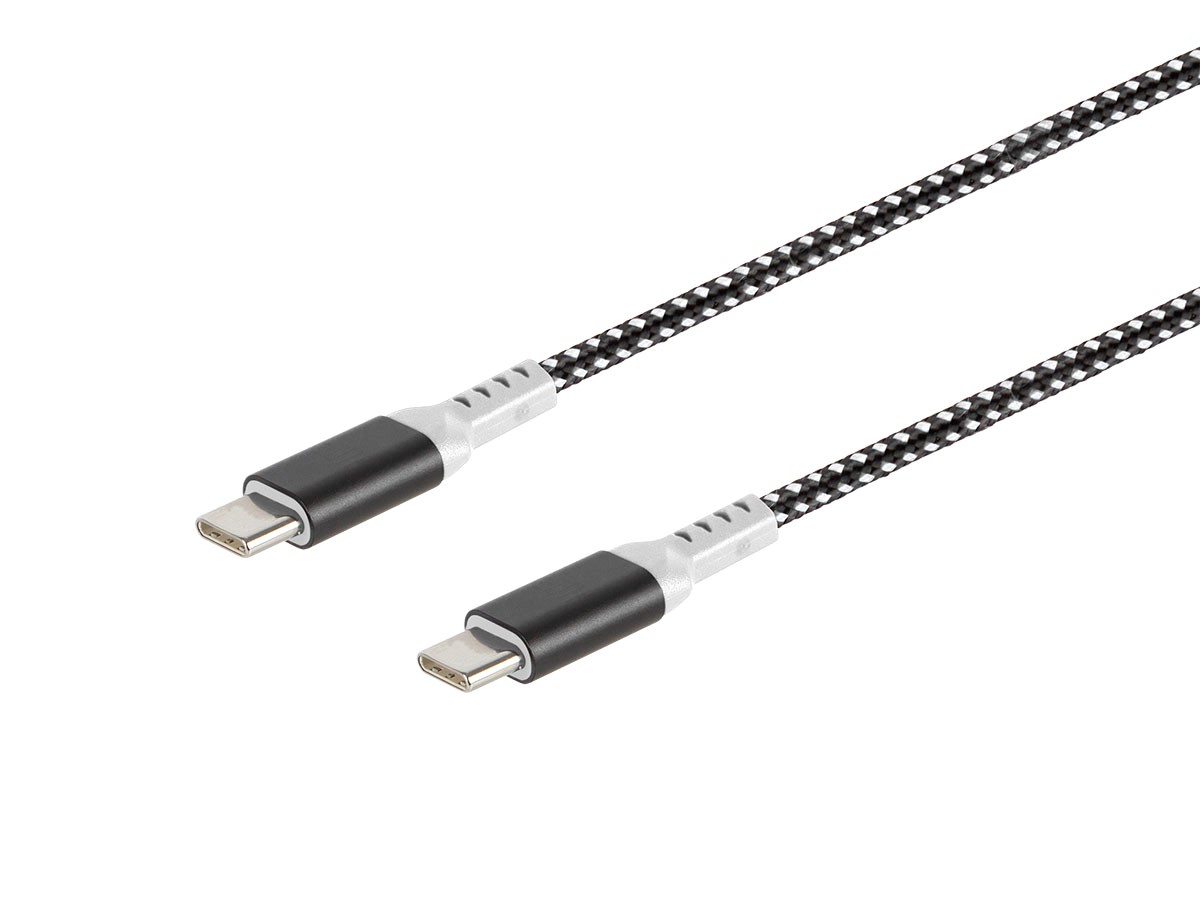 Monoprice Stealth Charge and Sync USB 2.0 Type-C to Type-C Cable, Up to 5A/100W, 3ft, White, 3-Pack