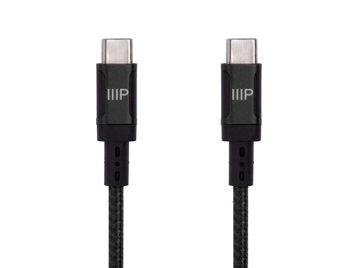 Monoprice Wrap Series Charge and Sync USB TypeC to TypeC Cable, USB 2.0, Up to 5A/100W, 1.5ft