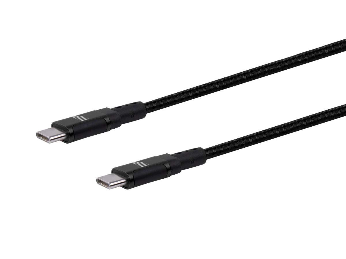 Monoprice Wrap Series Charge and Sync USB Type-C to Type-C Cable, USB 2.0, Up to 5A/100W, 3ft, Black, 3 Pack