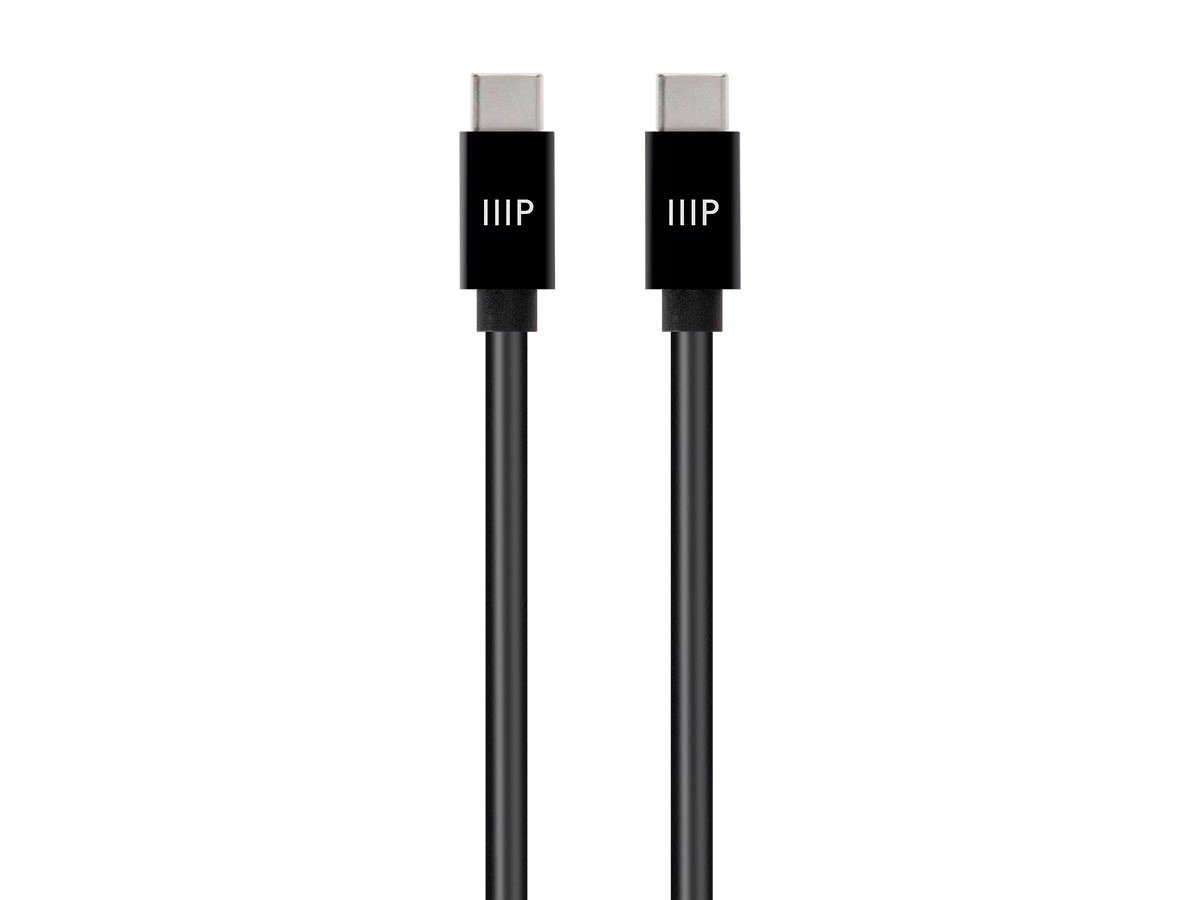Monoprice Select Charge & Sync Type-C to Type-C Cable, USB 2.0, TPE Jacket, Up to 3A/60W, 3ft, Black - main image