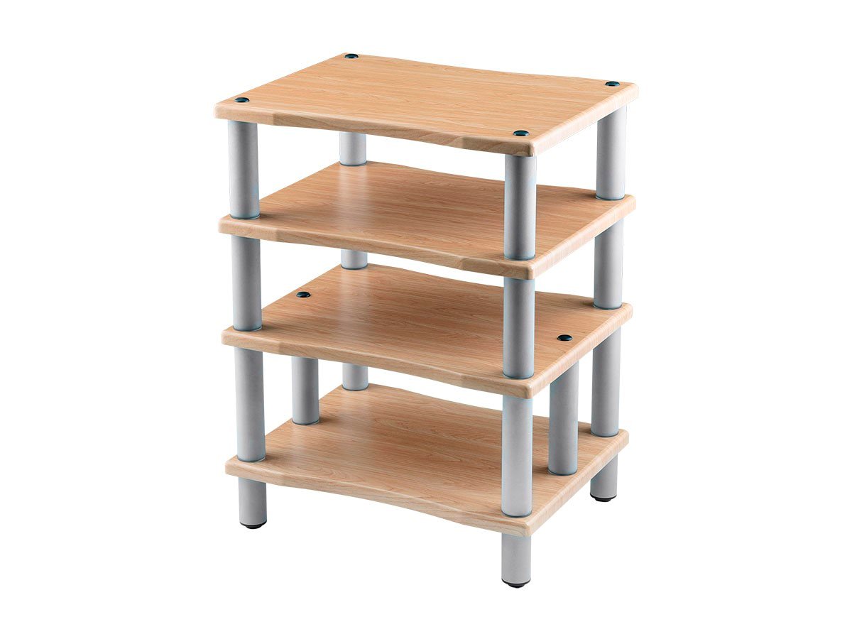 Monolith by Monoprice Heavy Duty 4 Tier Audio Stand XL, 1&#34; Shelf Thickness, Maple - main image