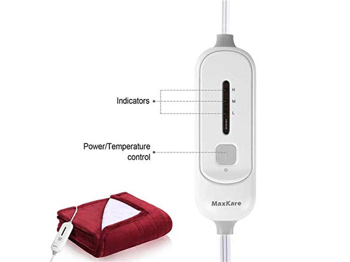 MaxKare Electric Heated Throw Blanket Sherpa Blanket Full Body Warming