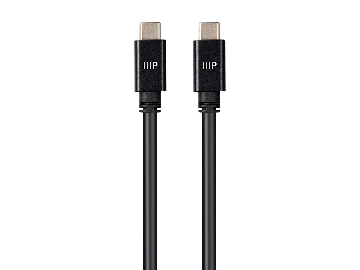 Monoprice Ultra Compact USB Type-C 3.2 Gen2 Cable, 10Gbps, 5A, Black 1m (3.3ft) - main image