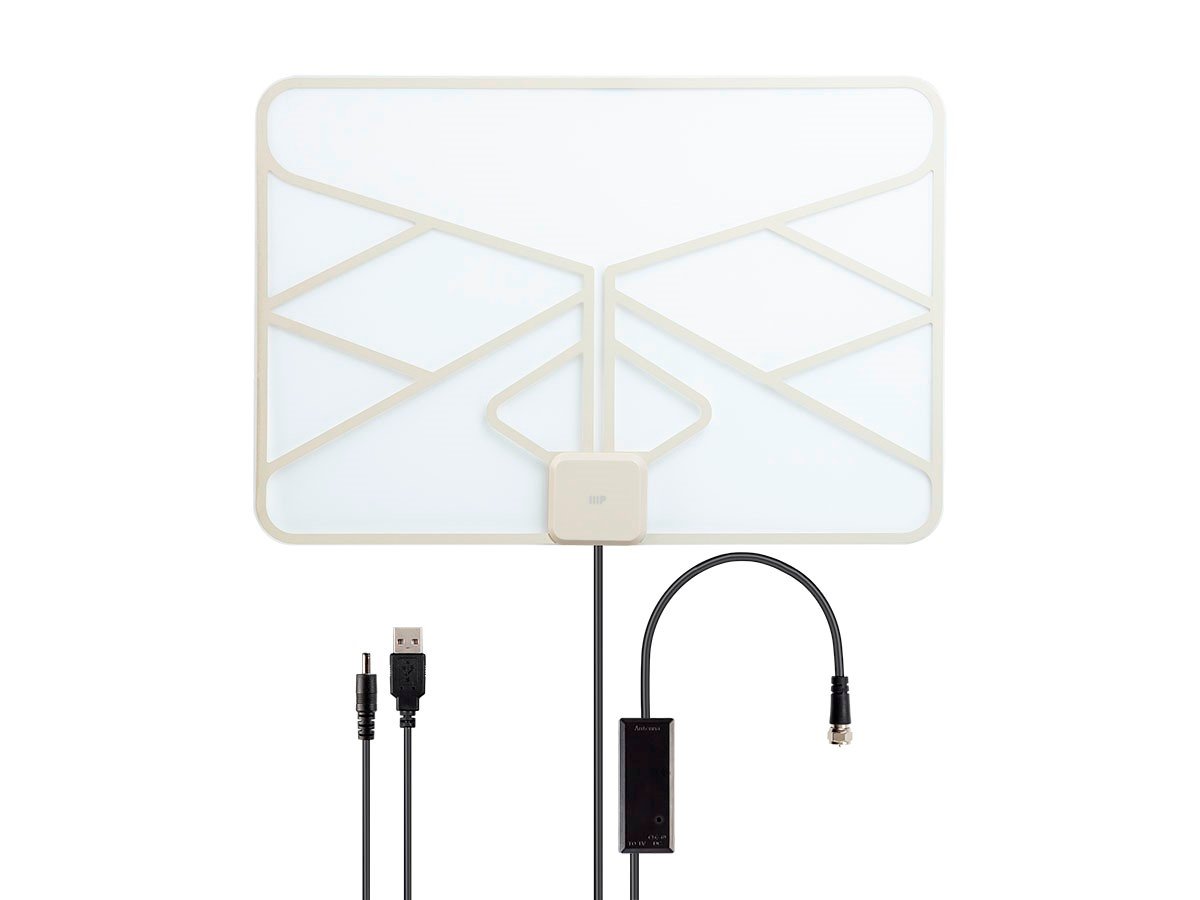 Monoprice Clear Window or Wall Mount Paper Thin HDTV Antenna with In-line Active Amplifier - main image