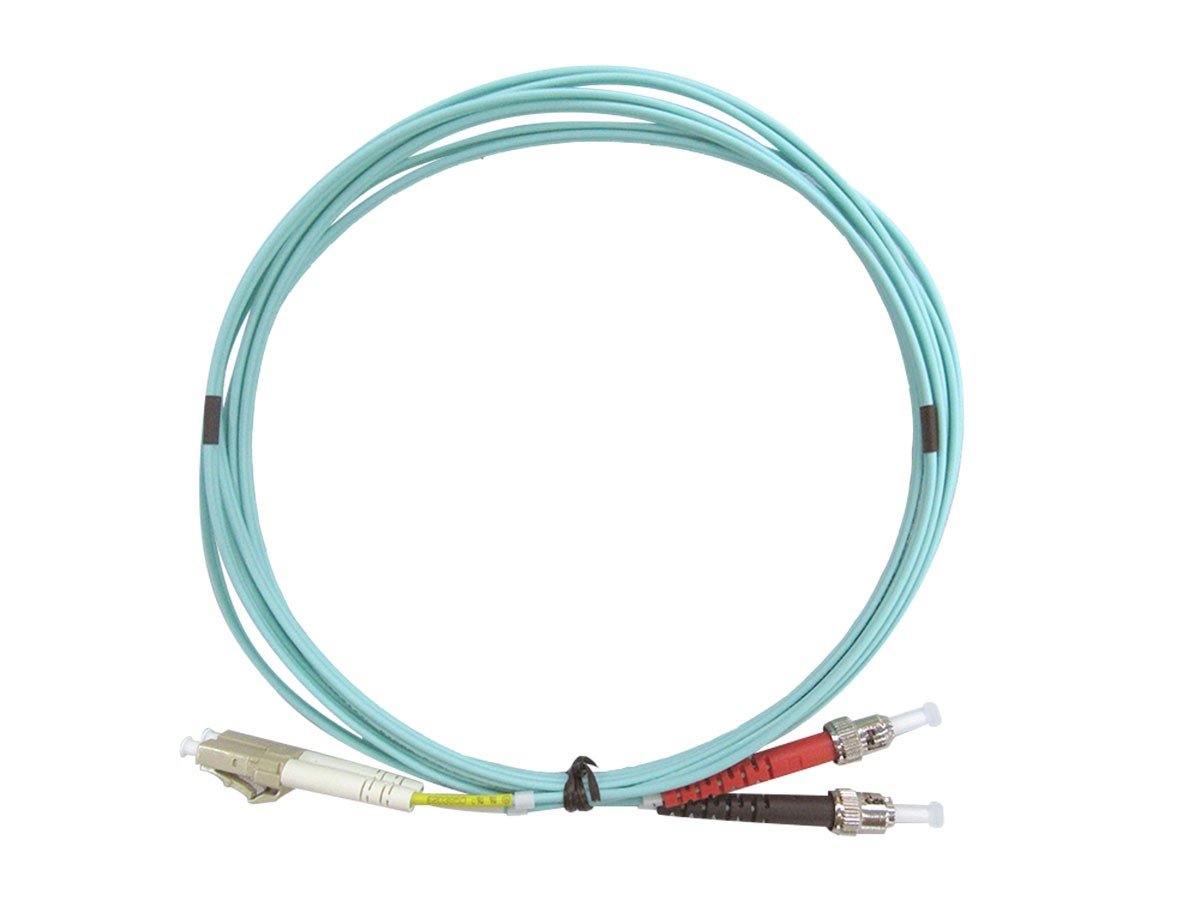 Monoprice Multi-Mode OM3 Fiber Optic Cable - LC-ST UL 2mm 50/125 OFNR Duplex3m