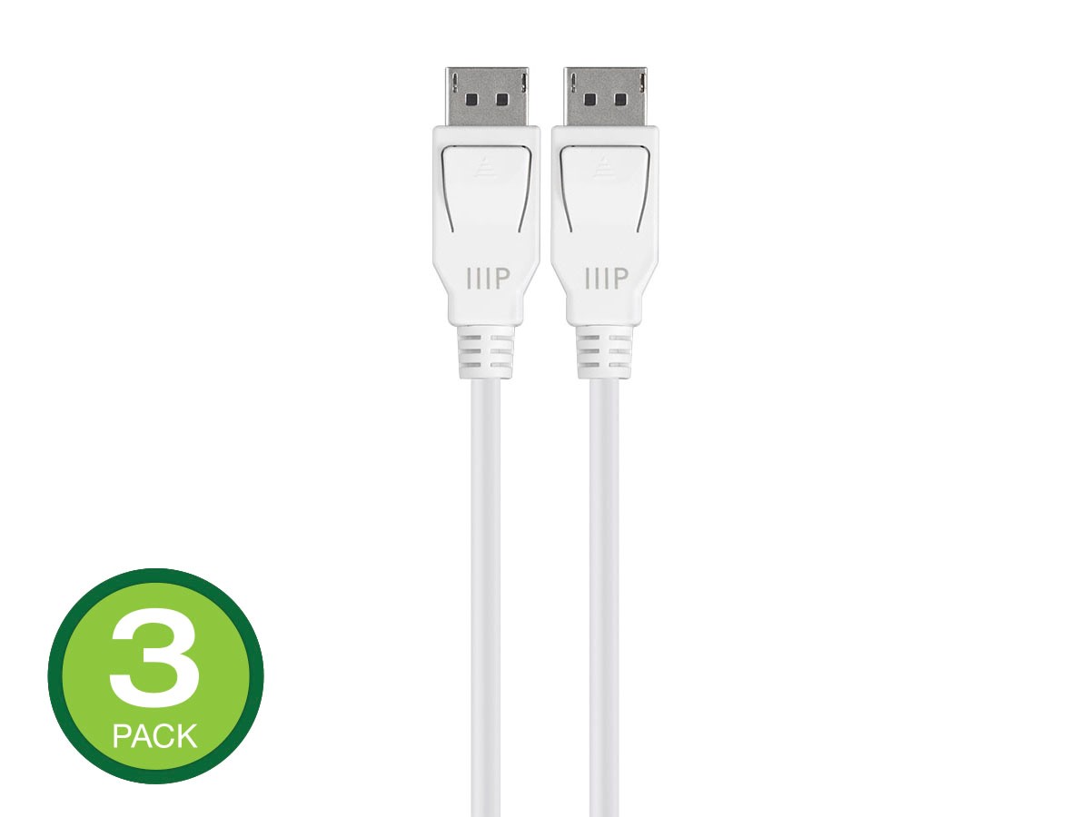 Monoprice Select Series Displayport 1 4 Cable 3ft White 3 Pack Monoprice Com