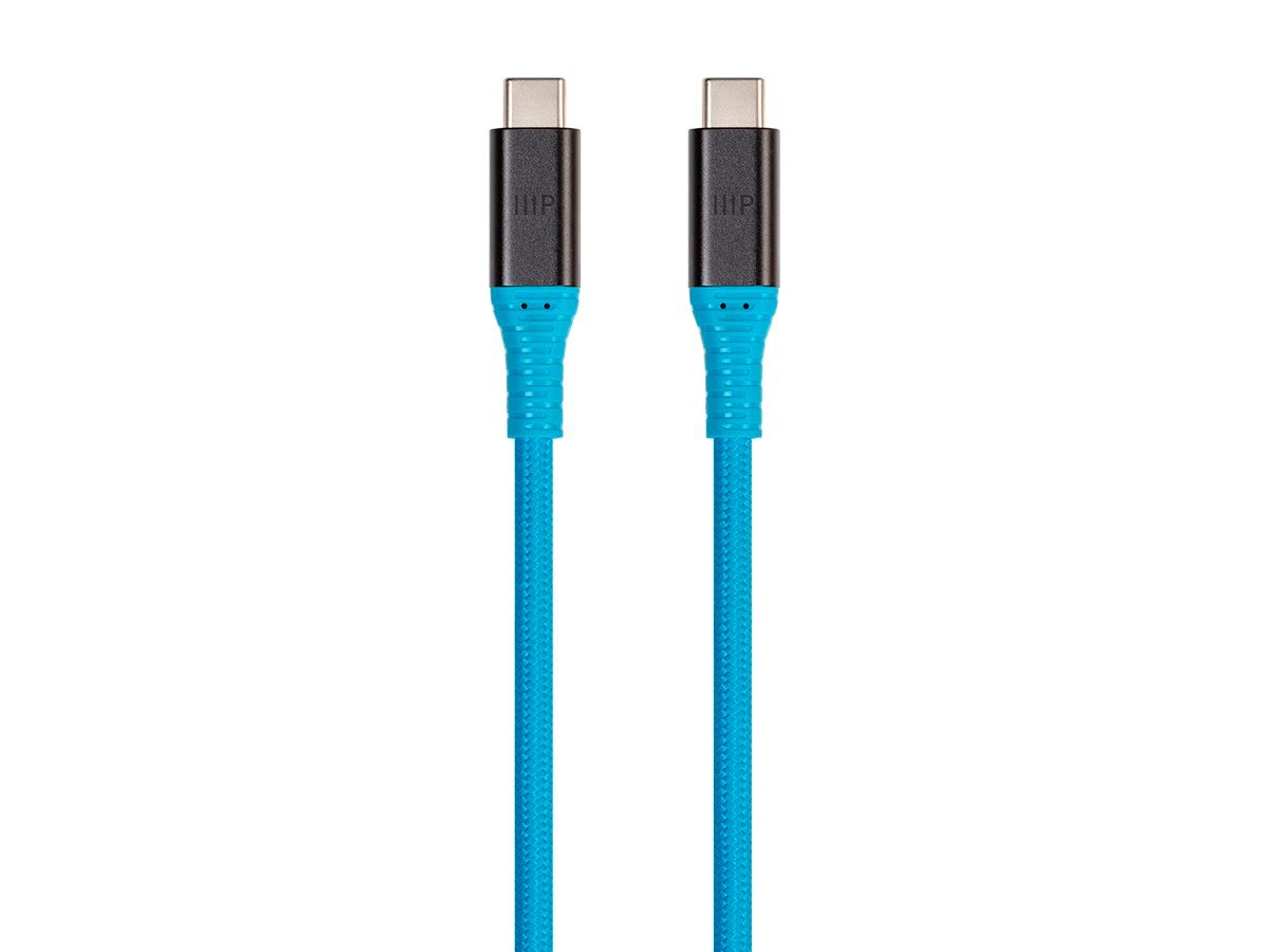 Monoprice AtlasFlex Series Durable USB 3.2 Gen 2 Type-C Data & Power Kevlar Reinforced Nylon-Braid Cable, 5A/100W, 1m, Blue - main image