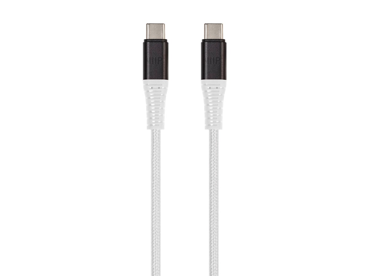 Monoprice AtlasFlex Series Durable USB 2.0 Type-C Charge & Sync Kevlar Reinforced Nylon-Braid Cable, 5A/100W, 6ft, White