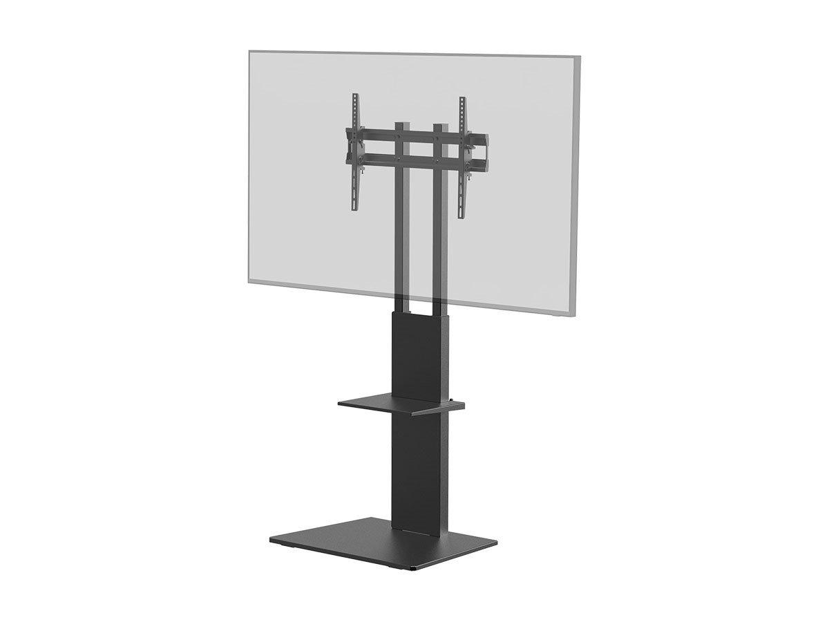 Monoprice Commercial Series Height Adjustable Tilt TV Mount and Stand with TV Component Shelf for LED Displays 37in to 70in, Max Weight 88lbs., VESA Patterns up to 600x400, Black - main image