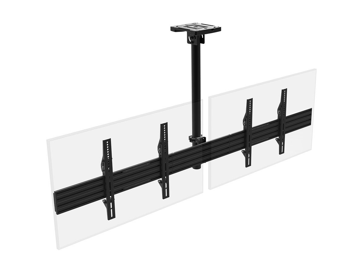 Monoprice Commercial Series 2x1 Panel Menu Board Adjustable Tilt Ceiling TV Mount for Displays Between 32in and 65in, Max Weight 66 lbs. ea., VESA Patterns up to 600x400 - main image