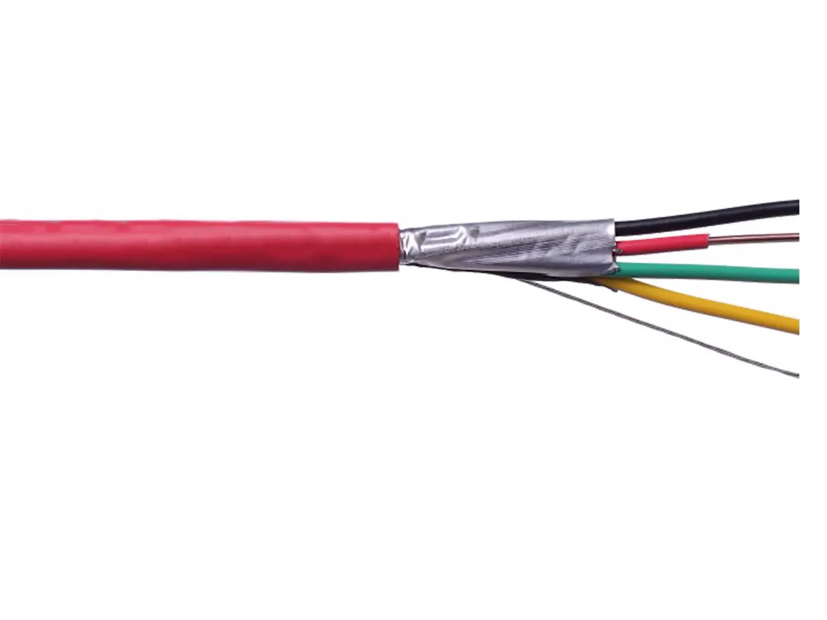 Syston 16/4 Solid Overall Shielded Fire Alarm Cable (UL)/FPLP/CL3P/FT6 Red 1000ft Reel in Box - main image