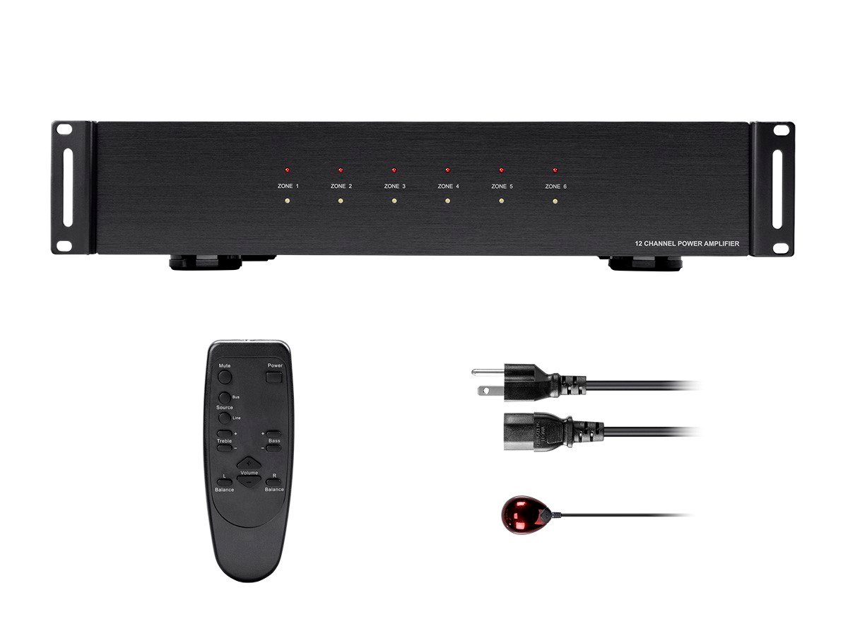 Monoprice 6 Zone Home Audio Multizone 12channel Amplifier with RS232 and 70V and 4Ohm Output