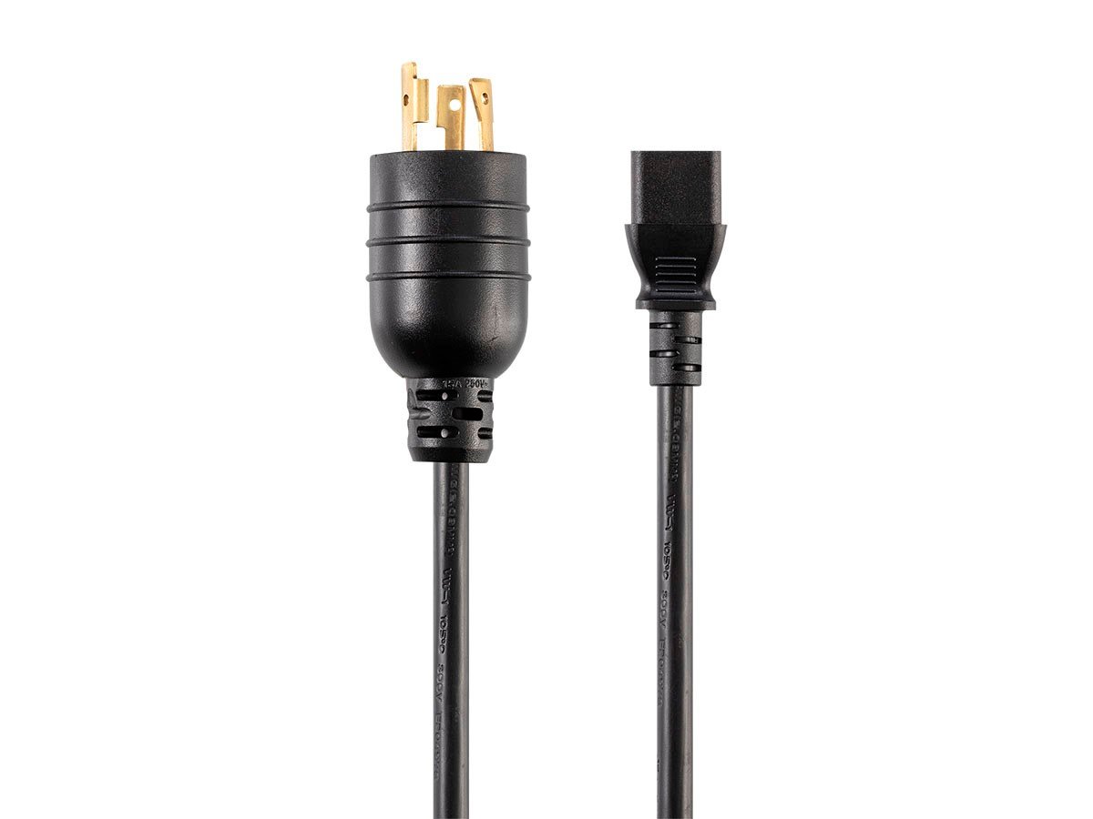 Monoprice Heavy Duty Power Cord - Locking NEMA L6-20P to IEC 60320 C13, 14AWG, 15A/1800W, SJT, 250V, Black, 6ft - main image