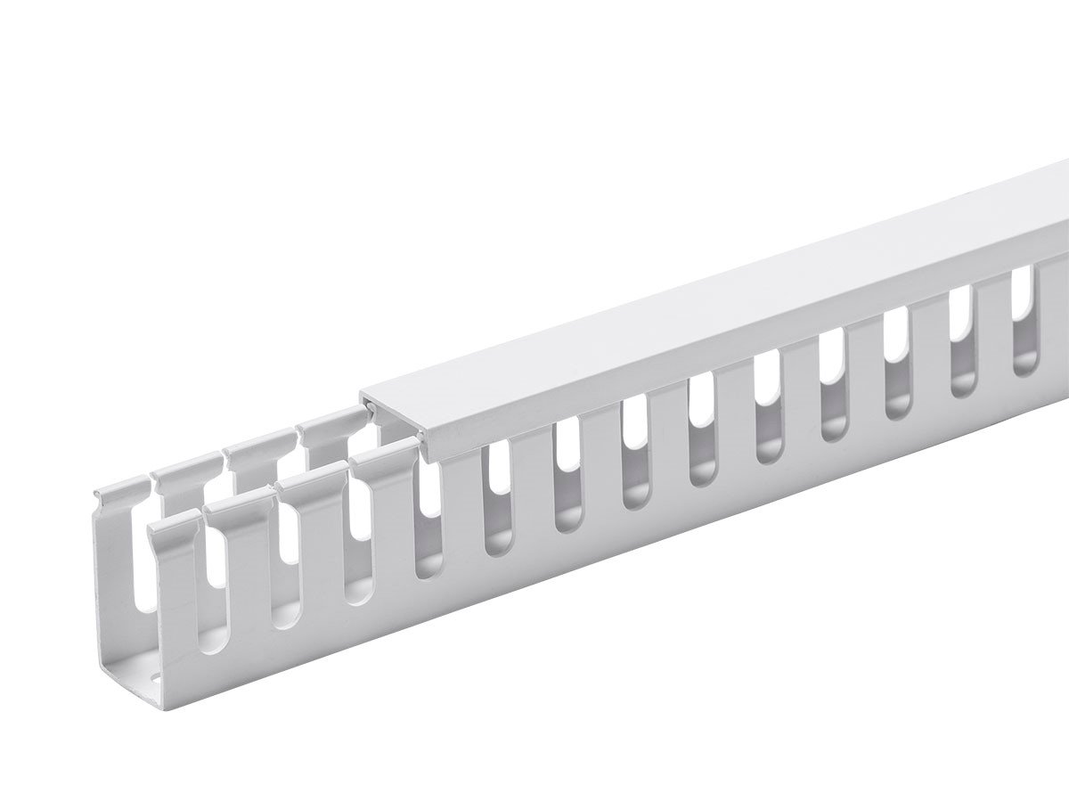 Monoprice Open Slot Wiring Raceway Duct with Cover, 1.0&#34; x 1.8&#34;, 6 Feet Long, White, 2-Pack - main image