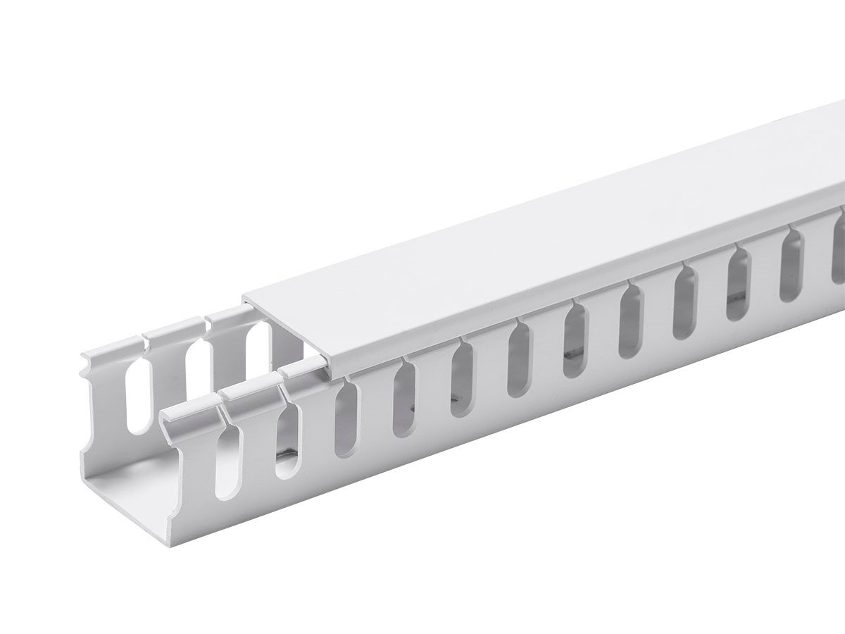 Monoprice Open Slot Wiring Raceway Duct with Cover, 1.6" x 1.6", 6  Feet Long, White, 2-Pack - Monoprice.com