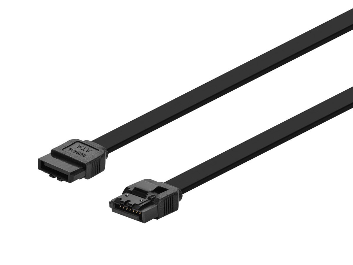 Monoprice 10in SATA 6Gbps Cable With Locking Latch - Black