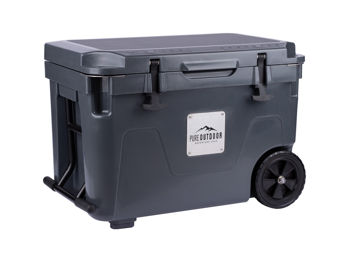 Monoprice Wheeled 50L Cooler Charcoal W/ Bottle Opener Beach Trips BBQs Camping 