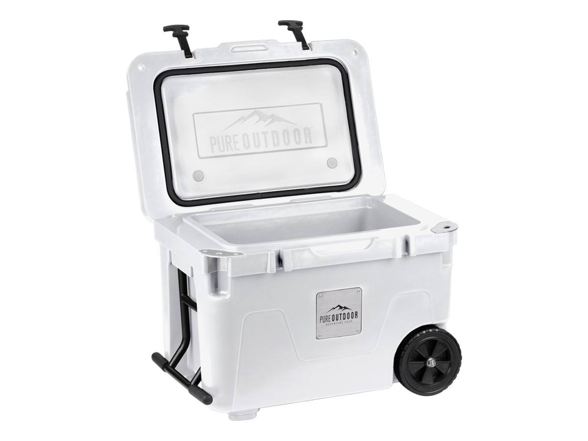 Pure Outdoor by Monoprice Emperor 50 Rotomolded Portable Wheeled Cooler 13.2 Gal, White - main image
