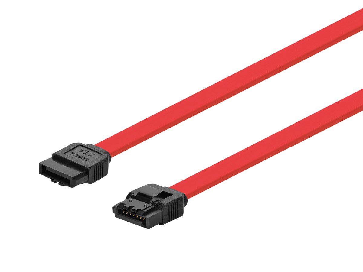 Monoprice 10in SATA 6Gbps Cable With Locking Latch - Red