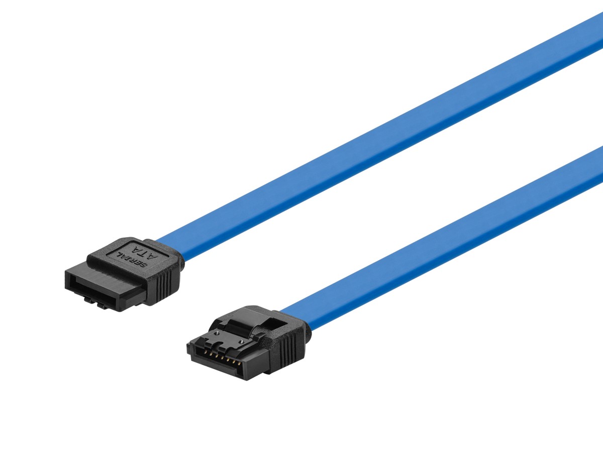 Monoprice 18in SATA 6Gbps Cable With Locking Latch - Blue 10-Pack