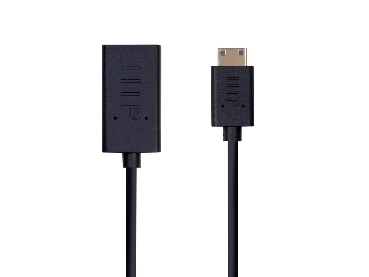 Monoprice 4K UltraFlex Small Diameter High Speed HDMI Female to Mini HDMI Male Passive Cable - 4K@60Hz 18Gbps 40AWG, 6in Black - main image