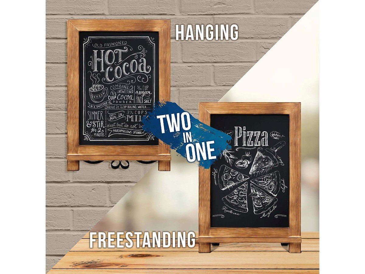 Details about   5X6 Inch Tabletop Chalkboard Signs with Vintage Rustic Style Wood Base 4 Pack 
